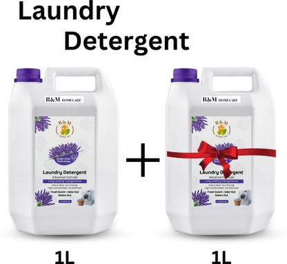 R&M Top Load & Front Load Washing Machine Detergent Liquid(buy 1 get 1 free) Lavender Liquid Detergent
