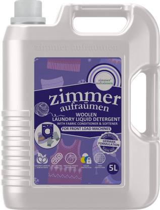 zimmer aufraumen Front Load Machine Washing Liquid Detergent for Woolen, Winterwear, Chiffon & Silks - 5L Liquid Detergent