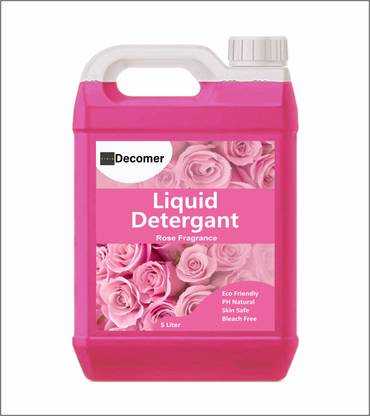 Decomer Liquid Detergent, All type for cloth, use for top load and front load pink Rose Liquid Detergent