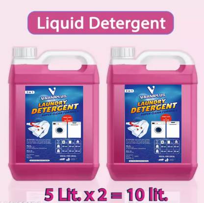 VARNIPLUS PREMIUM LIQUID DETERGENT 5+5 LTR Multi-Fragrance Liquid Detergent