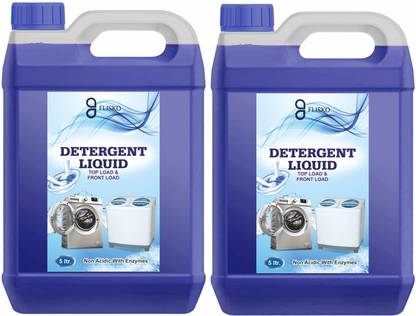 FLISKO 10 Ltr Washing Machine Liquid Detergent Laundry Front/Top Load/Bucket Wash Aqua Multi-Fragrance Liquid Detergent
