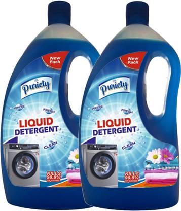 Puriety Detergent Liquid 1 Liter each ( Pack of 2 ) Lime Liquid Detergent