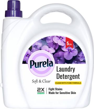PURELA Liquid Detergent 5 Liter, Washing Machine Liquid For Top & Front Load Lavender Liquid Detergent