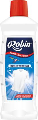 Robin Fabric Whitener Bleach,Makes Whites Whiter,Removes Tough Stains Liquid Detergent
