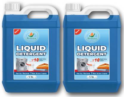 BRINZA Washing Machine Liquid Detergent COMBO of 5 liter can (10 Litre) Lavender Liquid Detergent