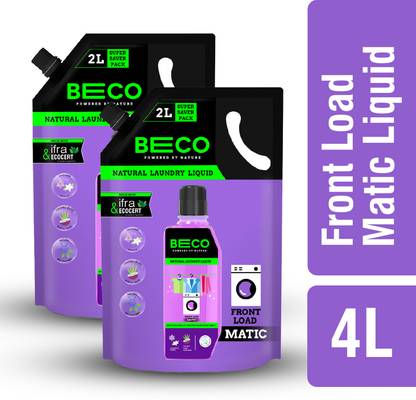 Beco Matic Front Load Liquid Detergent- 2 Litres Natural Formula for Tough Lavender Liquid Detergent