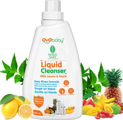 Oyo Baby Anti-Bacterial Baby Liquid Cleanser For Fruits, Bottles, Accessories And Toys Neem Liquid Detergent  (0.5 L) at Rs. 233