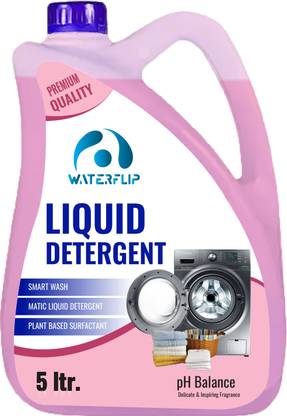 WATERFLIP LIQUID DETERGENT REFILL - 5 Liter, SMART WASH WITH ULTRA CLEANING FORMULA Lily Liquid Detergent