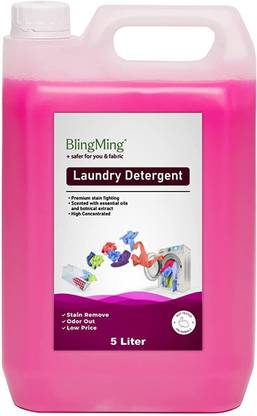 BlingMing Pink Lily Liquid Detergent 5 Liter, Laundry Liquid for Fabric Care Lily Liquid Detergent
