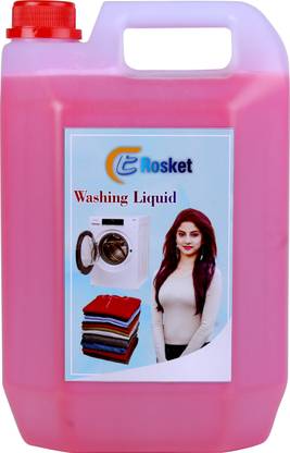 EROSKET Washing machine liquid detergent top load and front load -pink (5 ltr) Multi-Fragrance Liquid Detergent