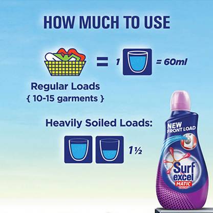 Surf Excel Matic Front Load Detergent Liquid - 1000ml (Pack of 1) Fresh Liquid Detergent