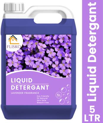 FLISKO liquid detergent all stain removal power & gives baby safe 5l detergent Lavender Liquid Detergent