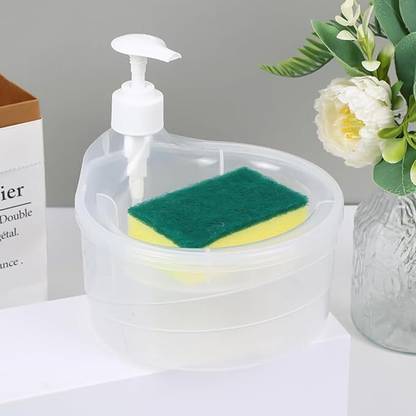 Young wolf Double Layer 2 in 1 Liquid soap Dispenser with Pump and Sponge Multi-Fragrance Liquid Detergent