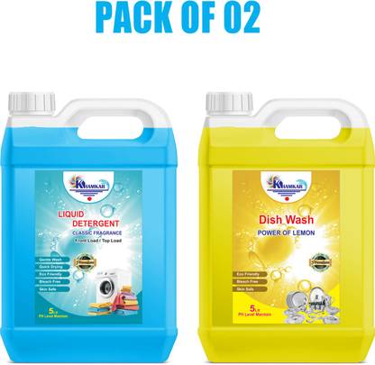 khamkar TOP LOAD AND FRONT LOAD LIQUID DETERGENT & LEMON DISH WASH GEL LIQUID Multi-Fragrance Liquid Detergent