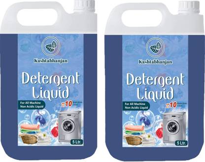 Kashtabhajan Washingmachineliquiddetergenttoploadandfront10 ltrLiquidDetergent (2 x 5000 ml) Multi-Fragrance Liquid Detergent