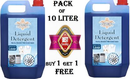 varunda 5Ltr+5Ltr liquid detergent Liquid Detergent (2 x 5 L) Multi-Fragrance Liquid Detergent