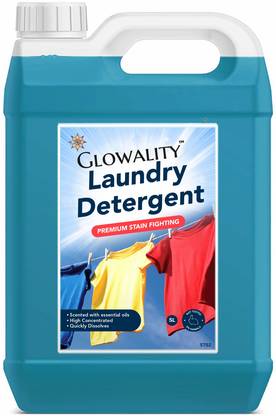 GLOWALITY Liquid Detergent With Multi Enzyme For All Type Of Washing Machine Geranium Liquid Detergent