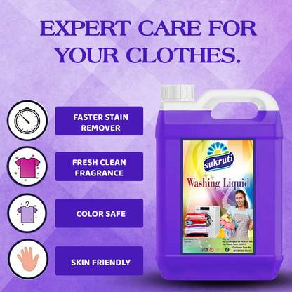 sukruti Fabric Whitener Bleach,Makes Whites Whiter,Removes Tough Stains Purple Multi-Fragrance Liquid Detergent