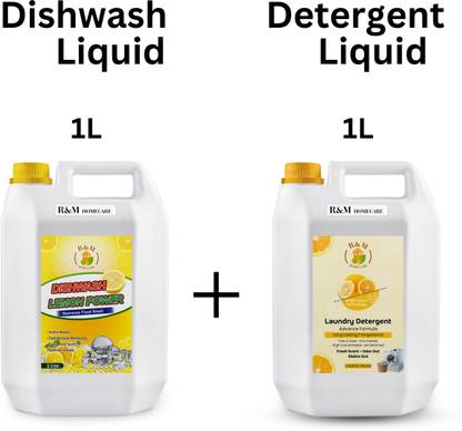 R&M Dishwash & Top & Front Load Washing Machine Detergent Liquid(buy 1 get 1 free) Multi-Fragrance Liquid Detergent