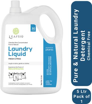 Leafsio Natural Laundry Liquid I Biodegradable, Non-Toxic, Eco-Friendly, Baby & Pet safe Citrus Liquid Detergent