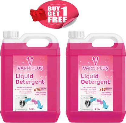 VARNIPLUS PINK PRIMIYAM TOP & FORNT LOAD LIQUID DETERGENT 5+5 LTR Lavender Liquid Detergent