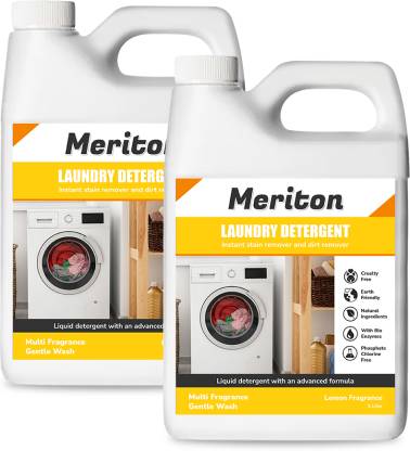 Meriton Liquid Detergent, Suitable For Top& front load, Detergent for machine & handwash Lime Liquid Detergent