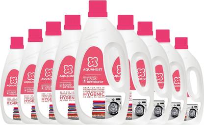 AQUAHOST Liquid Detergent: Top Load & Front Load Multi-Fragrance Formula(PACK OF 9) Multi-Fragrance Liquid Detergent
