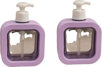 Anjalique prime CubeStyle purpal Manual Soap Dispenser for Multipurpose (pack of 2) 300 ml Gel Dispenser