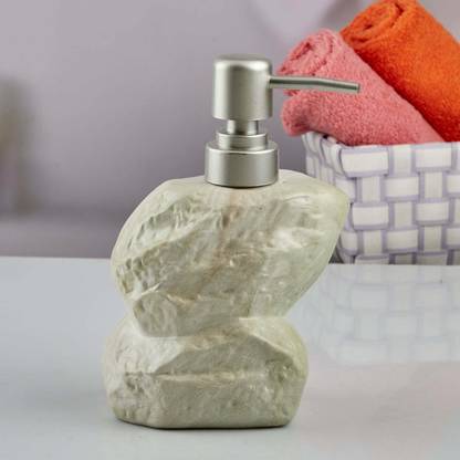 कुकी Ceramic Soap Dispenser liquid handwash pump for Bathroom, Set of 1, Beige (7629) 250 ml कंडीशनर, फोम, जेल, लिक्विड, लोशन, सैनिटाइज़र स्टैंड, शैम्पू, साबुन डिस्पेंसर