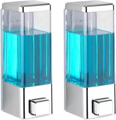 Allied Combo of 2 Transparent Wall Mounted Sanitizer Handwash 400 ml Soap, Gel, Sanitizer Stand, Lotion, Shampoo, Foam Dispenser