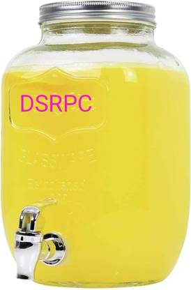 DSRPC 4 L Clear Glass Dispenser with Cold Mason Jar Drink Dispenser 4 L Liquid Dispenser
