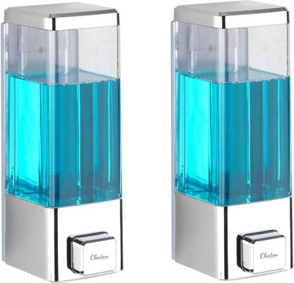 Clinton (350 ml) ABS Plastic Liquid Bathroom Soap Dispenser Transparent 350 ml Conditioner, Gel, Foam, Liquid, Lotion, Shampoo, Soap Dispenser