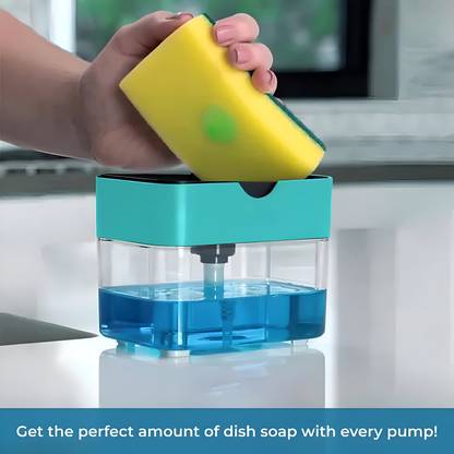 DEW MAT Double Layer 2 in 1 Liquid soap Dispenser with Pump and Sponge 400 ml Liquid, Shampoo Dispenser