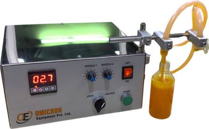 Omicron DIGITAL DOUBLE NOZZLE LIQUID FILLING MACHINE MUSTERD OIL FILLER MACHINE 5 L Liquid, Sanitizer Stand Dispenser
