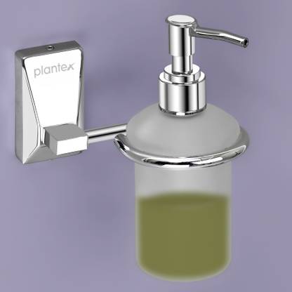 Plantex 304 Grade Stainless Steel Crystal Liquid Soap Dispenser - Pack of 1 (APS-891) 200 ml Conditioner, Shampoo, Soap Dispenser