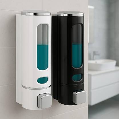 KURIC Wall Mounted Shampoo Conditioner Hand Wash Gel Dispenser Liquid Soap Sanitizer 400 ml Liquid, Conditioner, Foam, Gel, Sanitizer Stand, Shampoo Dispenser