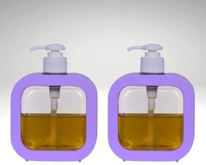 Aimko Wall-Mounted Manual Push-Button Liquid Soap Dispenser | Ideal for Shower (2 Pcs) 300 ml Liquid, Shampoo, Soap Dispenser