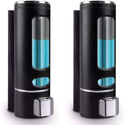 Pink Tokri ABS Wall Mount Multipurpose Liquid Dispenser For Kitchen & Bathroom (Pack of 2) 400 ml Gel, Conditioner, Liquid, Shampoo, Lotion, Soap Dispenser