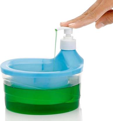 Piru Modern Liquid Soap Dispenser with Sponge Storage | 2-in-1 Design for Organized 1000 ml Foam, Liquid, Soap Dispenser