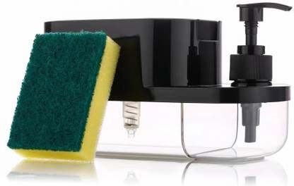 Zestara 3 in 1 Black Plastic Soap Dispenser 650 ml Conditioner, Gel, Liquid, Lotion, Sanitizer Stand, Shampoo Dispenser