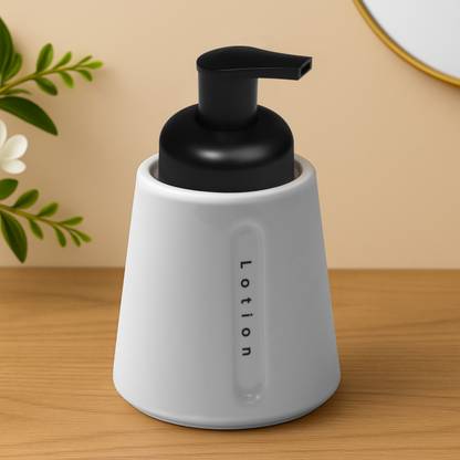 Plantex Ceramic Liquid Soap Dispenser/Shampoo Dispenser/Handwash Dispenser for Bathroom 200 ml Liquid, Lotion, Sanitizer Stand, Soap, Shampoo Dispenser