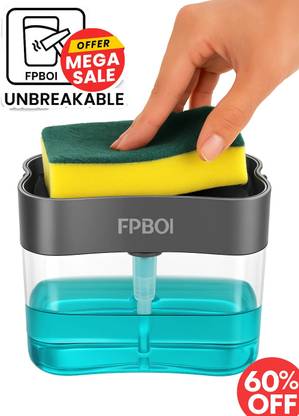 FPBOI Bathroom Kitchen Soap Dispenser Soap Pump Sponge Holder 400 ml Liquid, Gel Dispenser