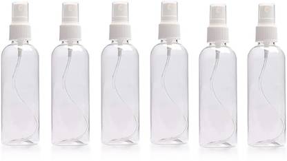 De-Ultimate Set Of 6 Multipurpose Transparent Refillable Reusable Container Spray Bottle 150 ml Liquid Dispenser