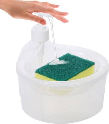 KUNWARSA Liquid Soap/Dishwash liquid dispenser with Scrubber Holder Liquid 400 ml Liquid, Soap, Foam, Shampoo, Lotion Dispenser