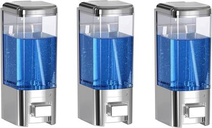 KURIC Heavy Duty ABS Wall Mounted Soap Dispenser for Bathroom & Kitchen, 500 ML x 3 - 1500 ml Liquid, Conditioner, Gel, Sanitizer Stand, Shampoo, Lotion, Soap Dispenser