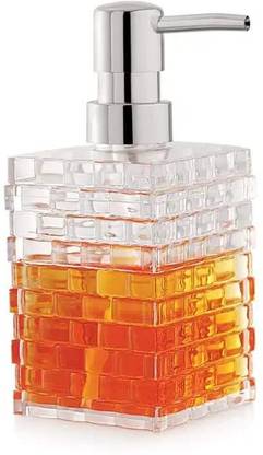 RABBONIX Cuboid Shaped Acrylic Liquid Soap Dispenser for Bathroom, Kitchen | Pack of 01 | 400 ml Soap, Lotion, Shampoo, Conditioner, Sanitizer Stand, Liquid Dispenser