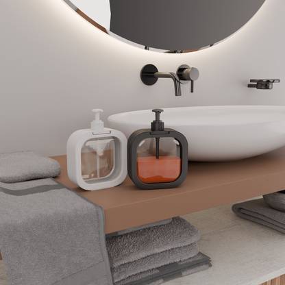 Foxin Refillable Soap Dispenser pack of 2 300 ml + 300 ml Conditioner, Foam, Gel, Lotion, Sanitizer Stand, Shampoo, Soap Dispenser