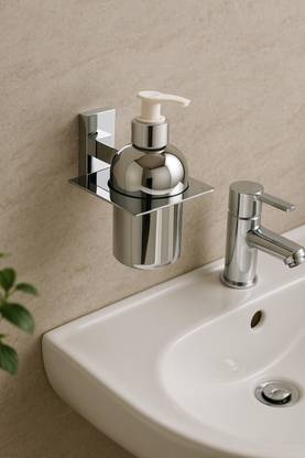 iSTAR Liquid Soap Dispenser | Liquid Holder | Wall Mounted Liquid Soap | Lotion | Shampoo | Sanitizer Dispenser for washbasin, Bathroom, Kitchen, 304 Grade Steel 500 ml Shampoo, Conditioner, Soap Dispenser