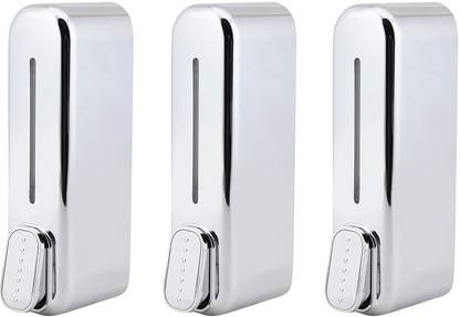KURIC Wall Mount Liquid Soap Dispenser for Bathroom Basin & Kitchen Sinks, 350ml x 3- 1050 ml Liquid, Conditioner, Gel, Sanitizer Stand, Shampoo, Lotion, Soap Dispenser