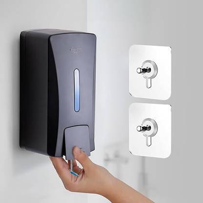 Spotview Stylish Wall Mounted Liquid Soap Dispenser Pack of 1 With 2 Adhesive Hooks 1 L Soap Dispenser